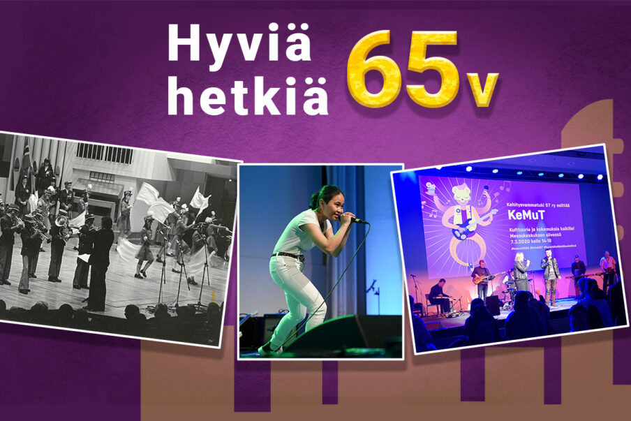 Esiintyjä laulaa mikrofoniin.