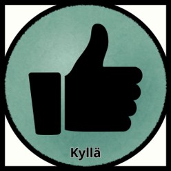 Peukalo ylös. Teksti: kyllä.